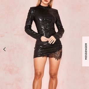 Black sequin phebe dress.